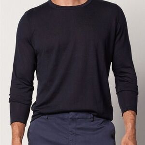 John Varvatos Men's Black Silk & Cotton Crewneck Sweater Sz XL